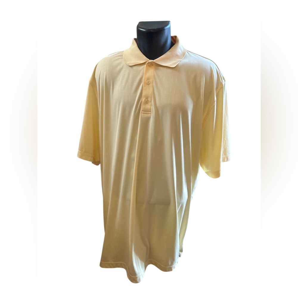 Greg Norman (For Tasso Elba) XXL Men's White Yellow Sleeve Golf Polo Shirt EUC